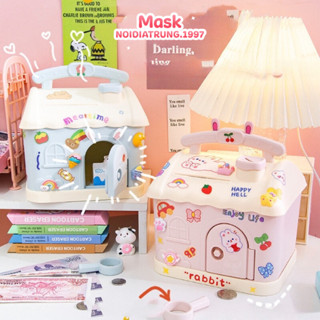 Két Sắt Mini Hình Ngôi Nhà Ống Heo Bằng Nhựa Đựng Tiết Kiệm Hũ Hộp Tiết Kiệm Cho Bé Cute Đáng Yêu Hình Nấm Màu Sắc