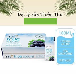 Thùng 48 hộp sữa chua uống TH True Yogurt vị việt quất/cam/dâu (180ml/hộp)