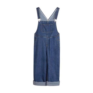 Quần yếm denim ống đứng basic hàng QCCC dành cho nữ 2024