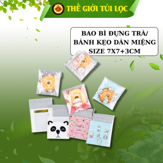 Bao bì đựng bánh cookies/trà hoa PHUKIENTUILOC, nhiều hoạ tiết dễ thương-DÁN MIỆNG - Combo 100 túi