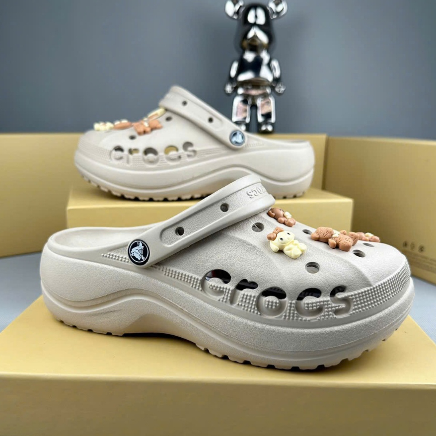 Dép Sục CROCS Chữ Đế Cao 5Cm Siêu Hot , Dép Crocs Baya Platform