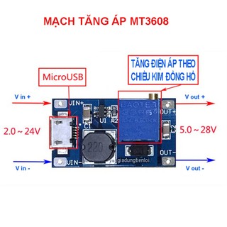 Bo mạch tăng áp 2A DC-DC MT3608