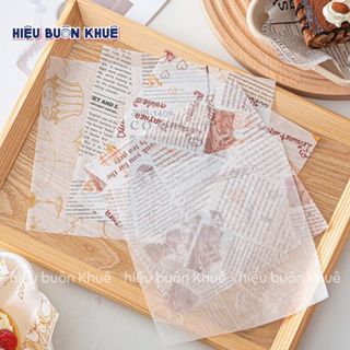 100 Giấy Nến Lót Hộp Bánh Bento, Mochi, Bánh Mây, Hộp Bã Mía, Giấy Thấm Dầu Hoạ Tiết 18*18 (cm)
