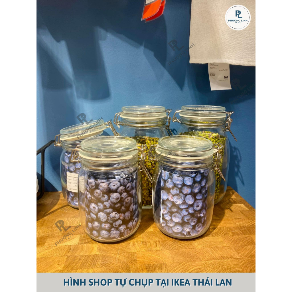 Lọ thuỷ tinh nắp gài kín và khít, đa dạng kích thước KORKEN - Chính hãng IKEA