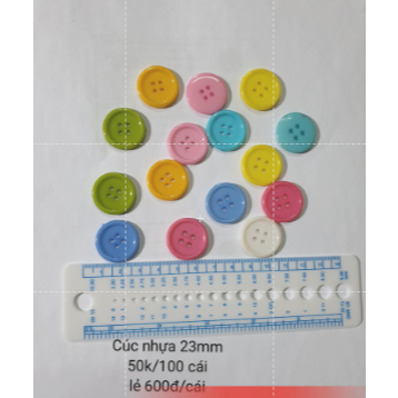 Cúc nhựa size 23mm (túi 10 cái)