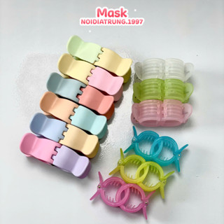 Set 12 Kẹp Càng Cua 3 Răng 5 Răng Trong Suốt Xinh Xắn Nhiều Màu