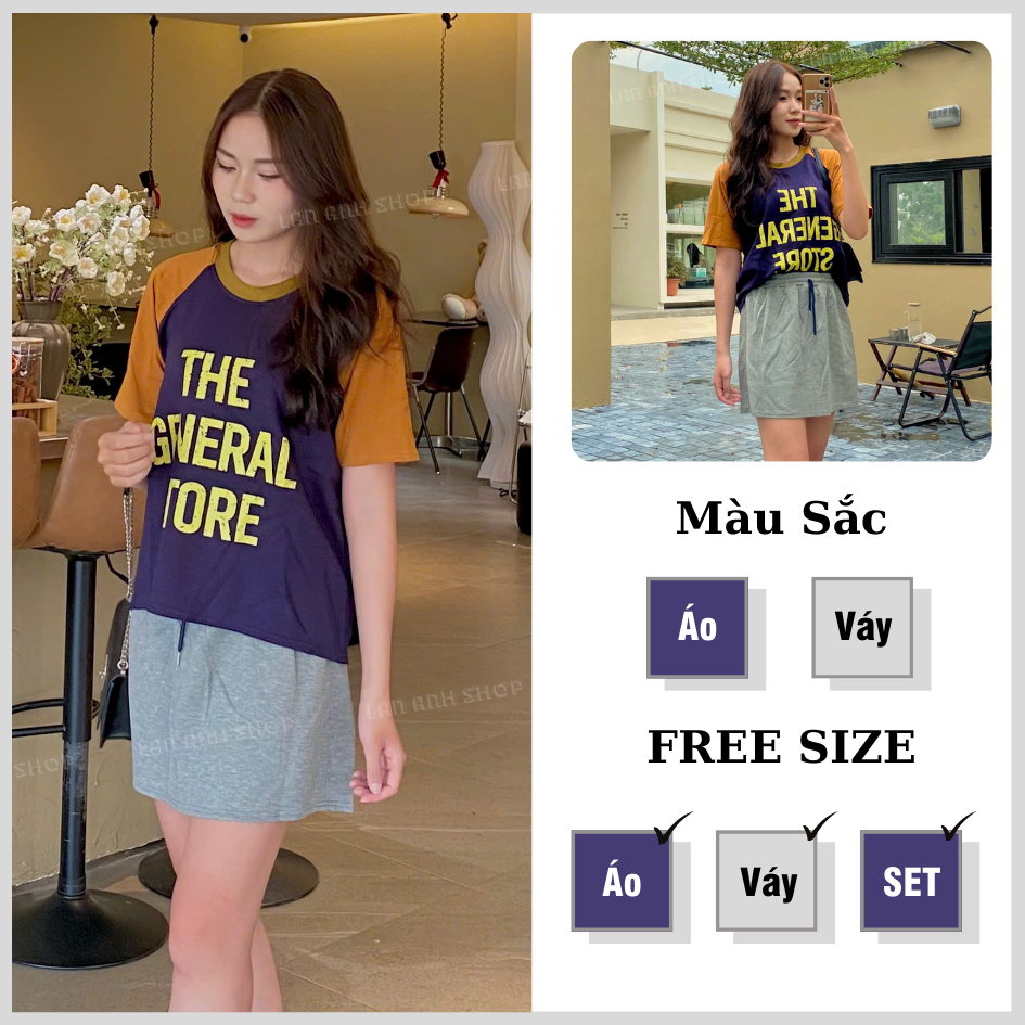 Set Áo Phối Chân Váy Xám Siu Hot Chất Umi Xốp Ôm Dáng Tone Da Cho Nàng | Lan Anh Shop