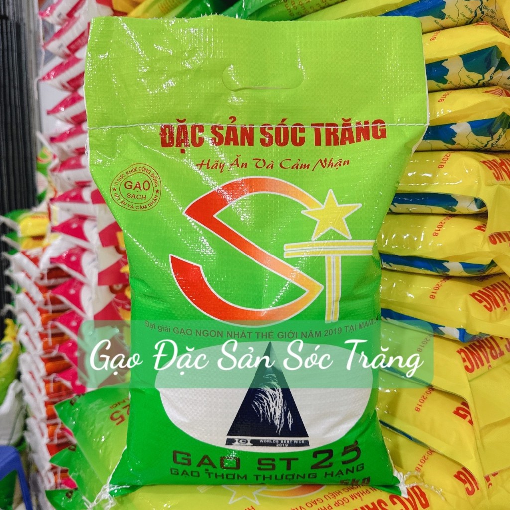 5KG Gạo ST25 + Mix  Dẻo Mềm Cơm thơm cơm Túi 5Kg (   Bao May )