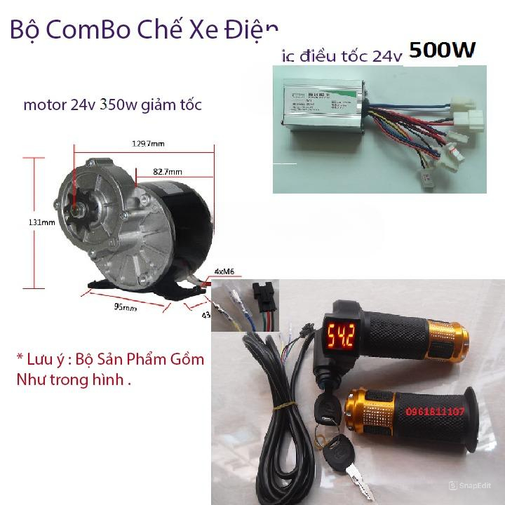 Combo xe điện motor 24V 350w giảm tốc, motor giảm tốc 24V 350W, động cơ giảm tốc 24V 350W