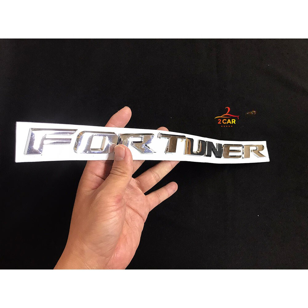 Tem logo Chữ nổi FORTUNER dán trang trí xe ô tô Fortuner 3D