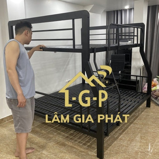Giường 2 tầng sắt mới 100% đen