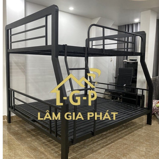 Giường 2 tầng sắt mới 100% đen