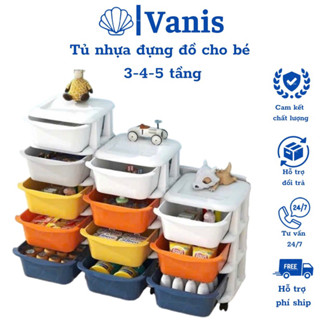 Tủ kệ đựng đồ chơi cho bé, Tủ nhựa nhiều màu đựng đồ cho bé có kèm bánh xe