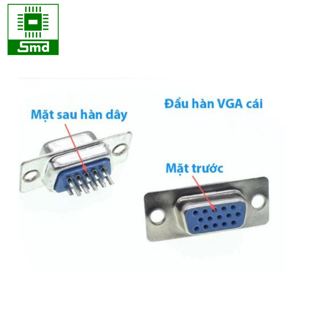 Cổng COM DB15( đầu hàn VGA) - 3 hàng chân Đực/Cái thẳng hàn dây, giắc db15 3 hàng chân