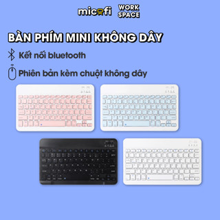 Bàn Phím Bluetooth Micofi Không Dây Mini, Bộ Bàn Phím Laptop Chuột Không Dây Điện Thoại Tablet Nhỏ Gọn Không Ồn Có Đèn