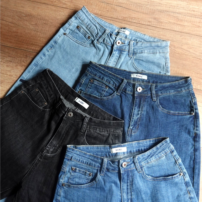 Quần jean nam trơn DNST 3602, form carrot fit