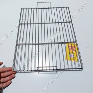 Vỉ nướng inox cho lò nướng than dã ngoại – vỉ inox đan khe chữ nhật lò bbq các size MS: TAVNKQ