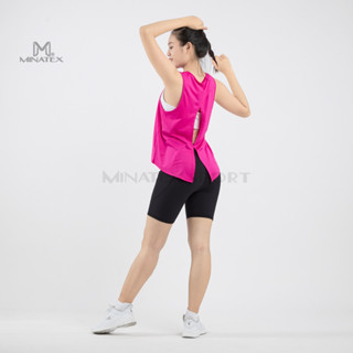 MINATEX - T1 - Áo tanktop tập gym, thể dục thể thao, mặc bên ngoài áo bra, vải lỗ liti thông hơi đanh mịn mướt tay