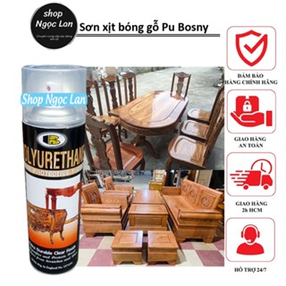 Sơn gỗ,sơn bóng, sơn bóng gỗ, sơn pu cho gỗ Bosny - sơn xịt gỗ, bàn ghế, tủ gỗ, gỗ thông
