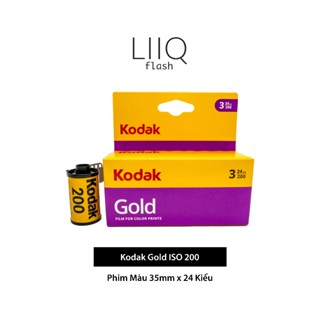 Phim Kodak Gold ISO 200 Tách Hộp, Màu Color, 135/35mm x 24 Kiểu, In Date Cho Máy Chụp Ảnh Film - LIIQ Flash