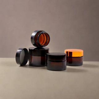  Hũ Thủy Tinh Nâu 20gr 30gr  50gr 100gr - chai lọ chiết mỹ phẩm 