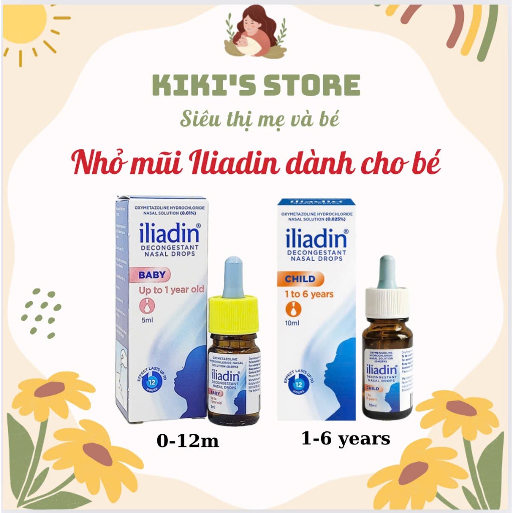 Nhỏ mũi ILIADIN dành cho bé 0-12 tháng tuổi  và 1-6 tuổi