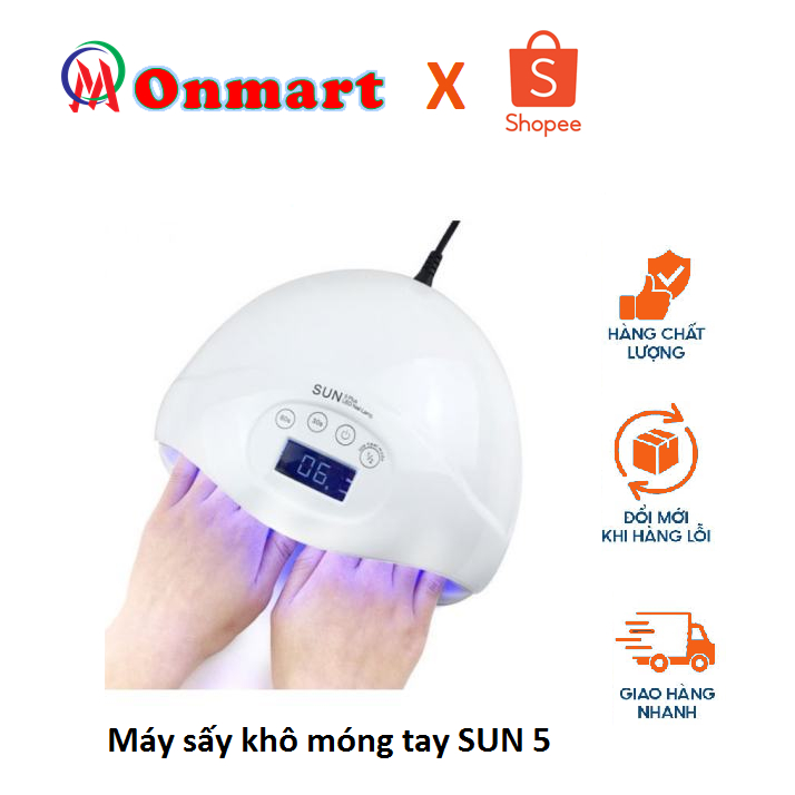 Máy sấy khô móng tay SUN 5 đèn led UV siêu khô dành cho sơn gel dụng cụ làm nails chuyên nghiệp