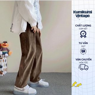 XAKHO...Quần suông nhung ống rộng nam nữ , quần len tăm ống rộng KuMiKuMi unisex  -HÀNG MAY KỸ