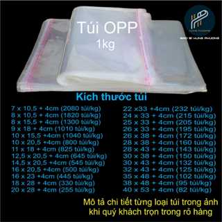 1Kg - Túi Bóng Kính OPP Dán Miệng Nhiều Kích Thước- Đóng Quần Áo