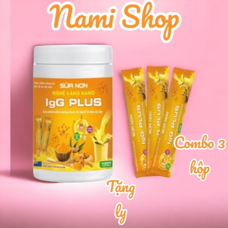 Sữa Non Nghệ vàng IGG PLUs ( combo 3 hộp +tặng ly lắc)