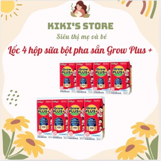 Lốc 4 Hộp Sữa bột pha sẵn Nutifood Grow Plus đỏ tăng cân tăng chiều cho bé 110ml / 180ml