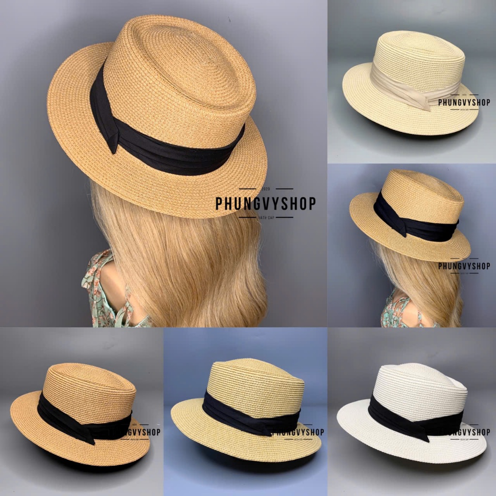 LP - Mũ cói VÀNH NHỎ GAUCHO DÂY VIỀN GẤP- nón vành đi biển che nắng
