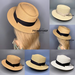 LP - Mũ cói VÀNH NHỎ GAUCHO DÂY VIỀN GẤP- nón vành đi biển che nắng