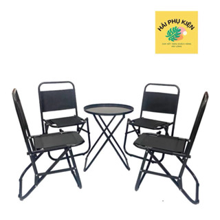 Bộ bàn ghế 1 bàn 4 ghế . 1 bàn 2 ghế . trà chanh, trà đá , dã ngoại, quán cafe câu cá ( Bảo hành 3 tháng )