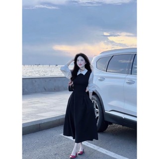 Hera Đầm công sở thiết kế bốn mùa cổ bẻ tay áo voan dài thích hợp mặc đi làm đi chơi