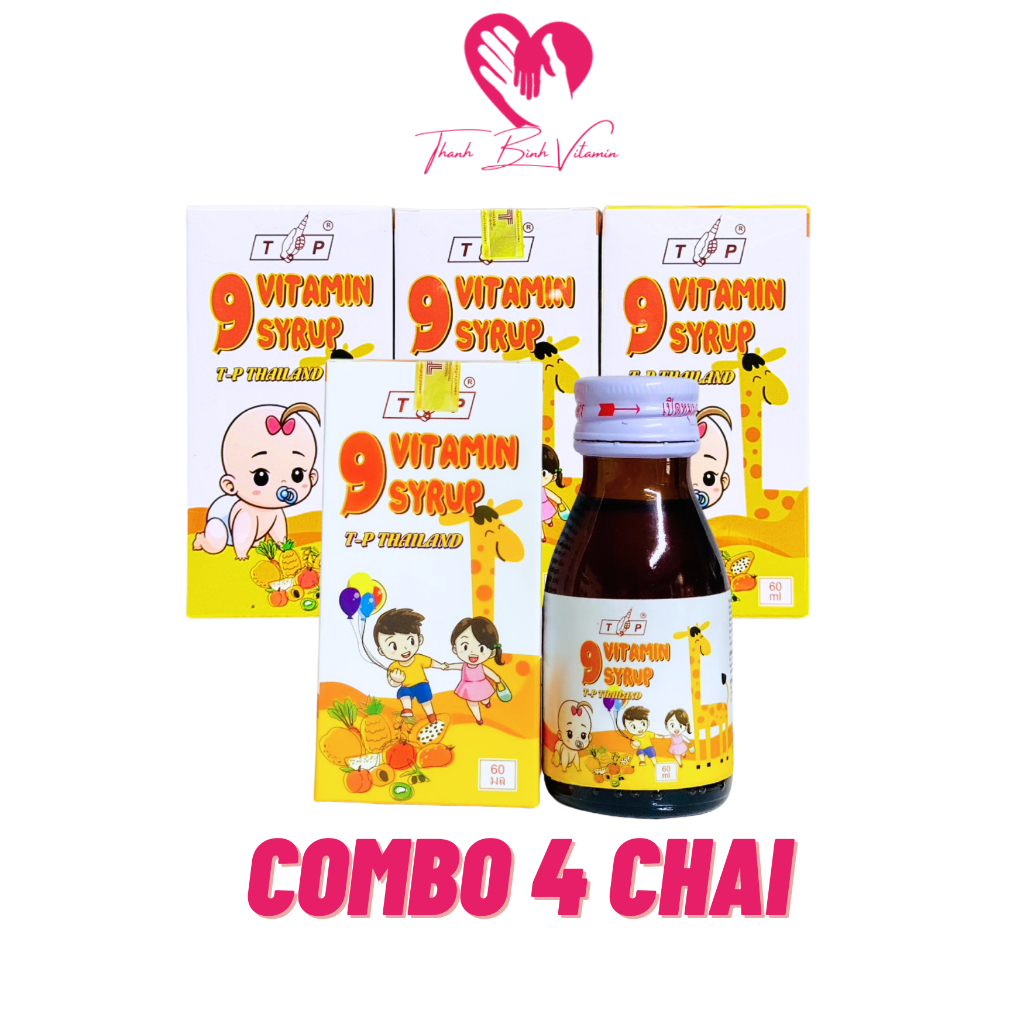 [Liệu Trình 4 Chai] Siro Tăng Cân Cho Bé 9 Vitamin TP Thái Lan 60ML