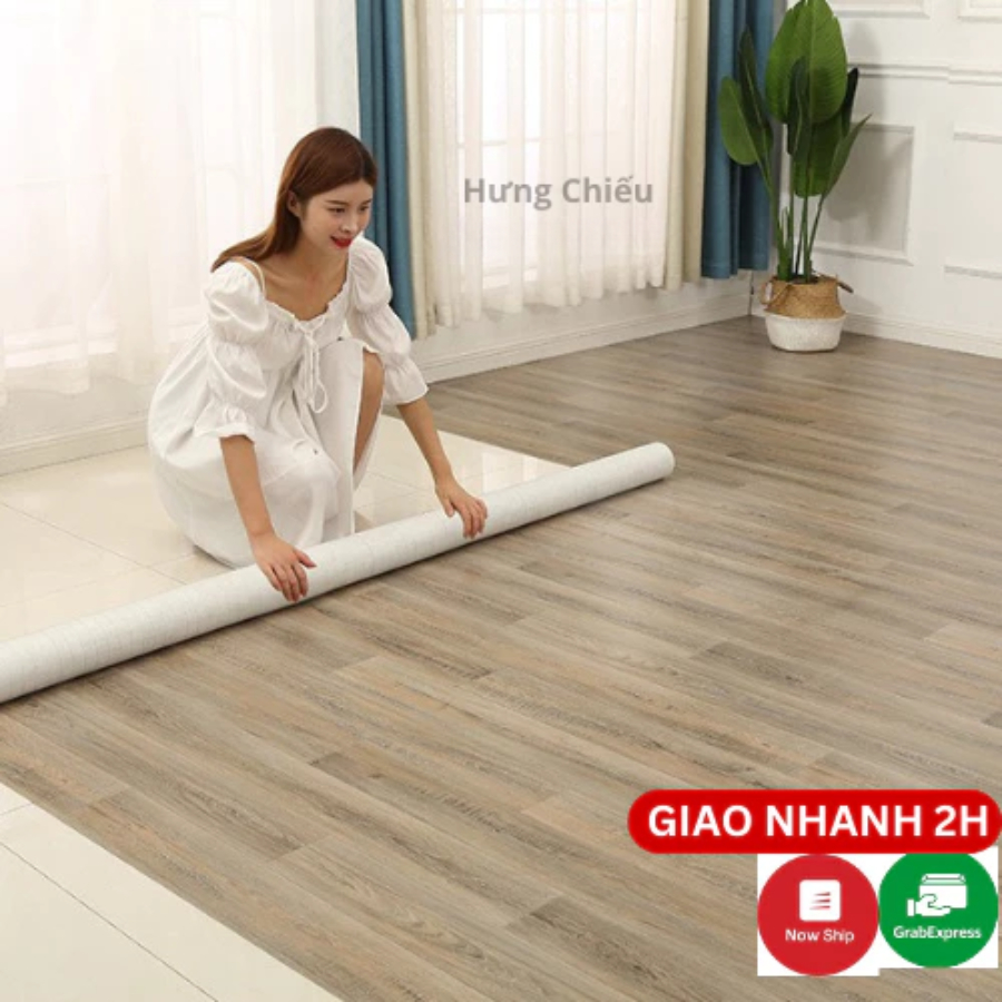 Thảm trải lót sàn simili vân gỗ, miếng simili dán sàn giả gỗ nền nhựa pvc nhám chống trượt giá rẻ - 