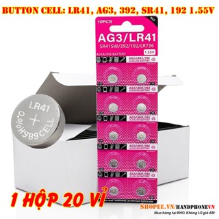 Giá Sỉ 1 Hộp 20 Vỉ Pin Cúc Áo 1.55V AG3/ LR41/ SR41/ 392 / 192 / L736F Button Cell cho đồng hồ điện tử, phao đèn câu cá