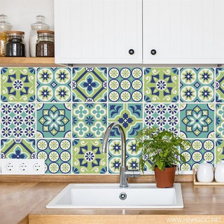  Decal Gạch Bông C50 - Set 30 Ô 20x20cm - Decal Dán tường Dán bếp Trang trí nhà cửa - Viet Decor 
