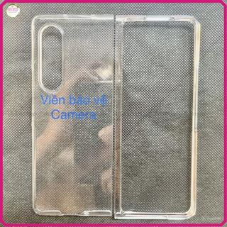 Ốp lưng Samsung Galaxy Z Fold3 5G pc cứng trong suốt, có viền gồ bảo vệ cam bền đẹp