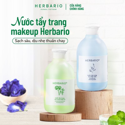 Nước tẩy trang makeup sạch sâu dịu nhẹ thuần chay Herbario 300ml