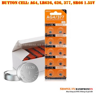 1 vỉ 10 viên pin cúc áo 1.5V AG4, LR626, 377, 626, SR66, SR626SW Pin Kẽm, Mangan, Alkaline Battery cho Đồng Hồ, Máy Tính