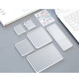 [Clear stamp] Cán dấu trong suốt (Acrylic block) để dán con dấu clear stamp