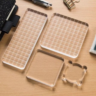 [Clear stamp] Cán dấu trong suốt (Acrylic block) để dán con dấu clear stamp