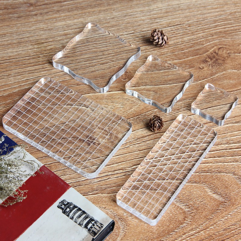 [Clear stamp] Cán dấu trong suốt (Acrylic block) để dán con dấu clear stamp