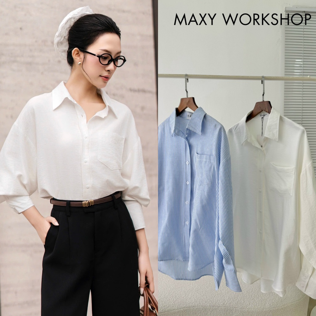 Áo sơ mi dáng rộng đuôi tôm Oversize Shirt Maxy Workshop