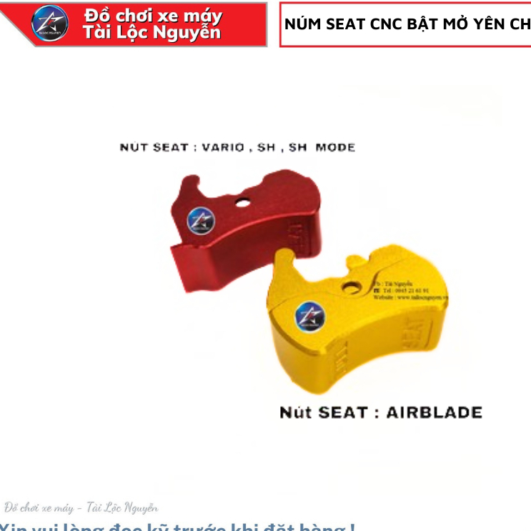 NÚM SEAT CNC BẬT MỞ YÊN CHO XE MÁY