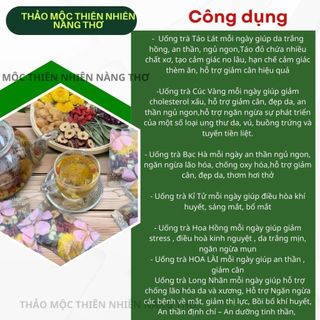 Trà Dưỡng Nhan 7 Vị -  Bảy Vị - Trà Thảo Mộc Thiên Nhiên - Trà Hoa Cúc Vàng, Nụ Hồng, Kỉ Tử, Táo Lát, Long Nhãn T35