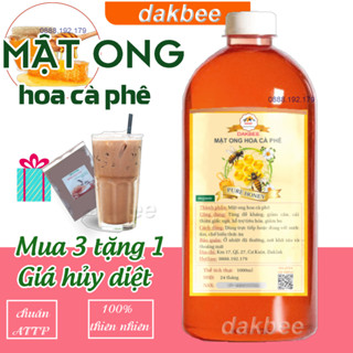 1 LÍT (1300gr) Mật ong rừng hoa cà phê nguyên chất Daklak - natural honey - tăng sức đề kháng - mật ong dakbee
