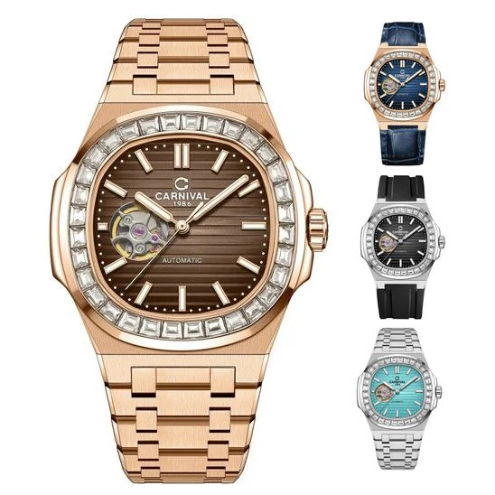 [Đủ Các Màu] Đồng Hồ Cơ Nam Carnival Open Heart 8128G Chính Hãng